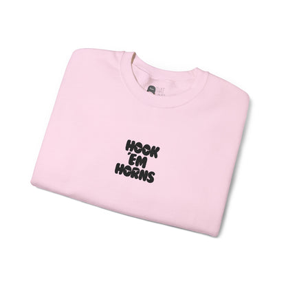 Hook 'Em Horns Embroidered Unisex Heavy Blend Crewneck