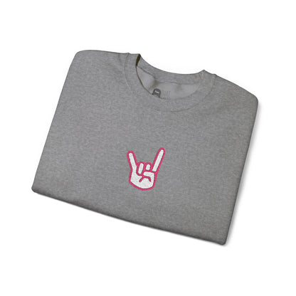 Hook 'Em Hand Embroidered Unisex Heavy Blend Crewneck