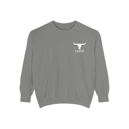 Embroidered Lanier Longhorn Sweatshirt - White