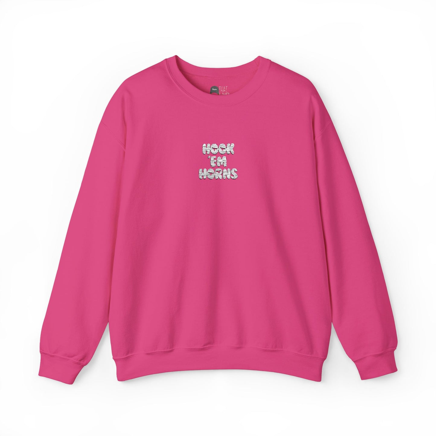Hook 'Em Horns Embroidered Unisex Heavy Blend Crewneck