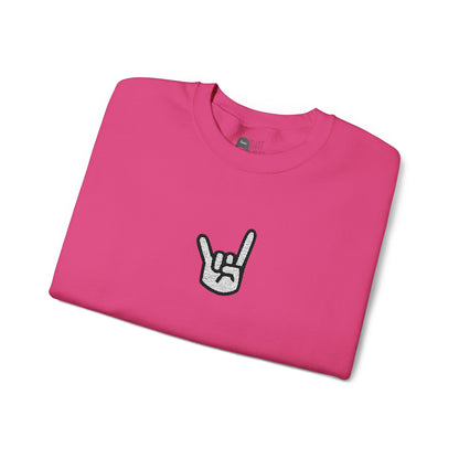 Hook 'Em Hand Embroidered Unisex Heavy Blend Crewneck