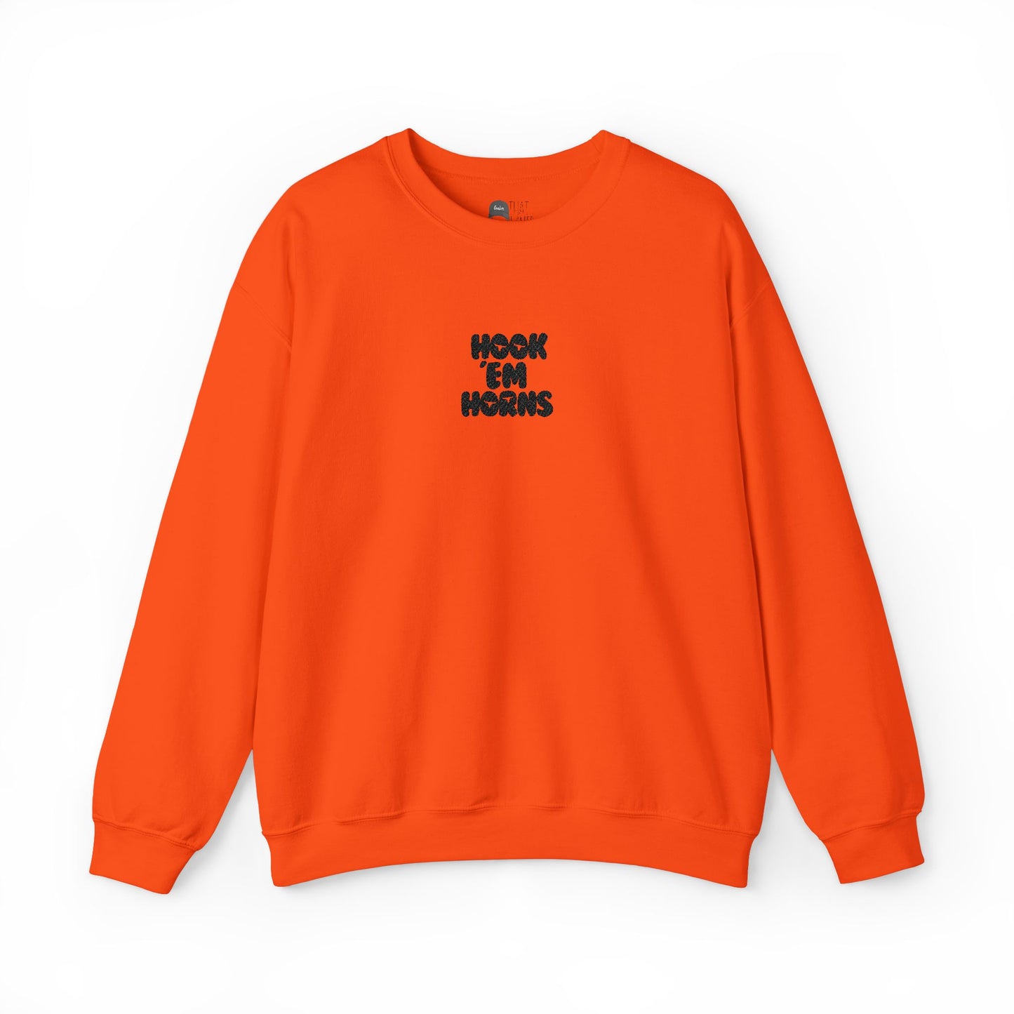 Hook 'Em Horns Embroidered Unisex Heavy Blend Crewneck