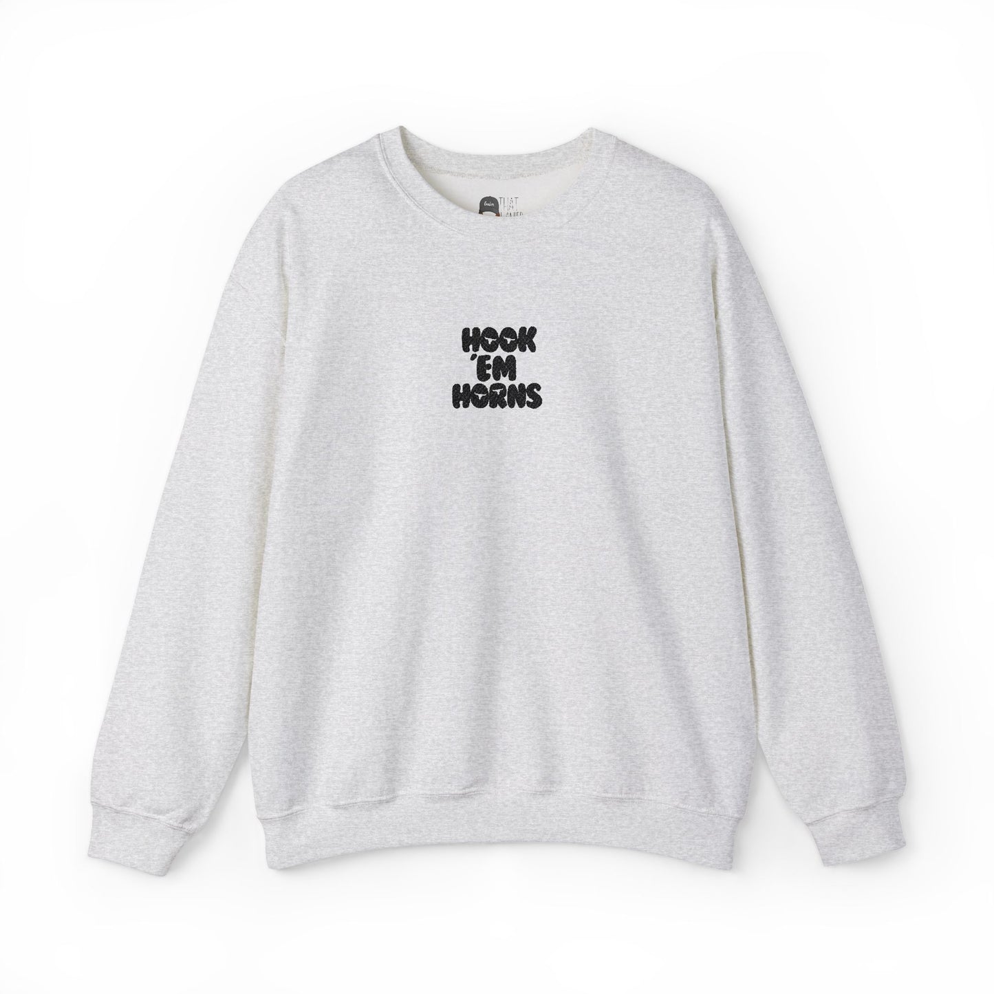 Hook 'Em Horns Embroidered Unisex Heavy Blend Crewneck