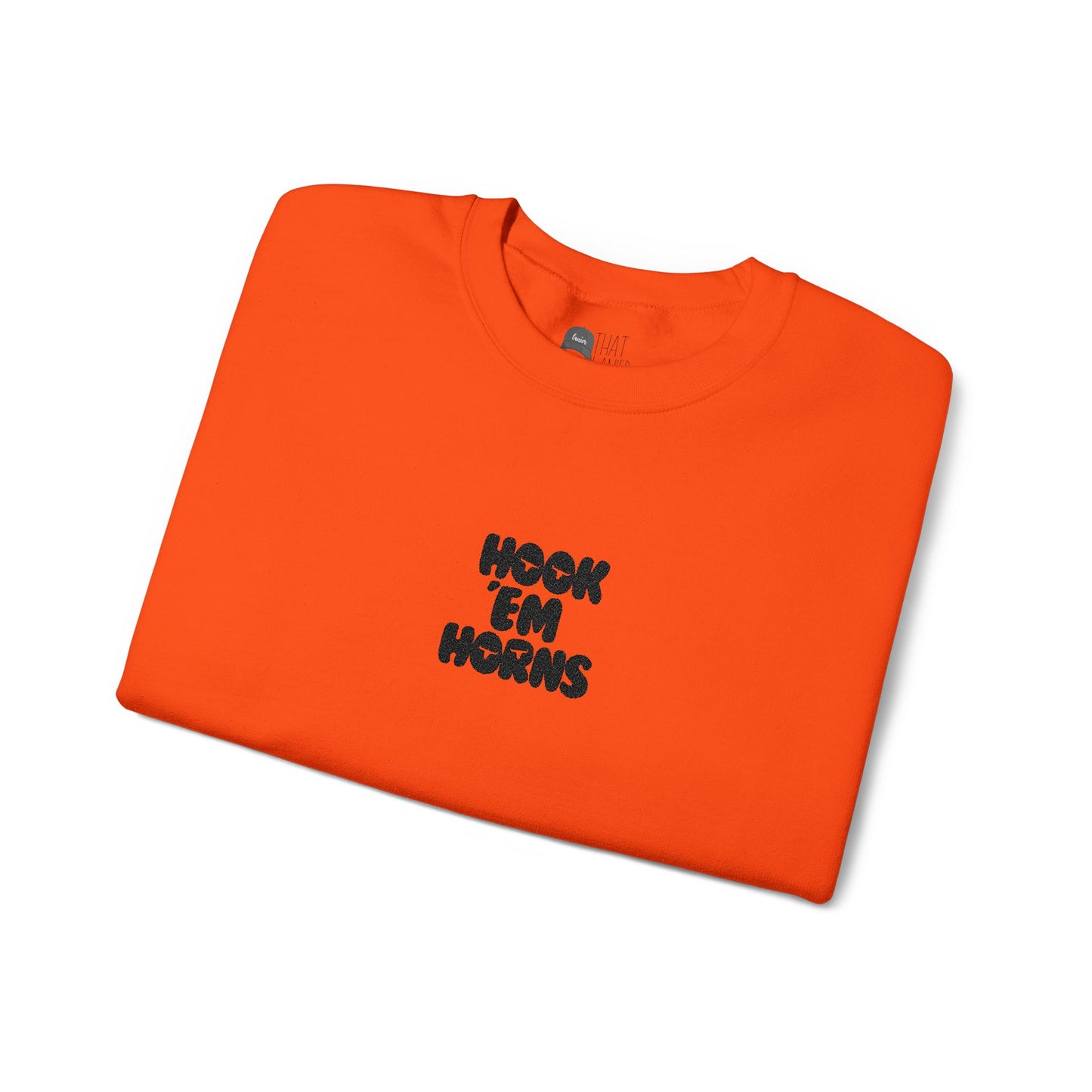 Hook 'Em Horns Embroidered Unisex Heavy Blend Crewneck
