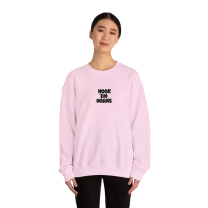 Hook 'Em Horns Embroidered Unisex Heavy Blend Crewneck