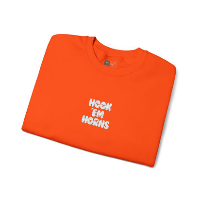 Hook 'Em Horns Embroidered Unisex Heavy Blend Crewneck