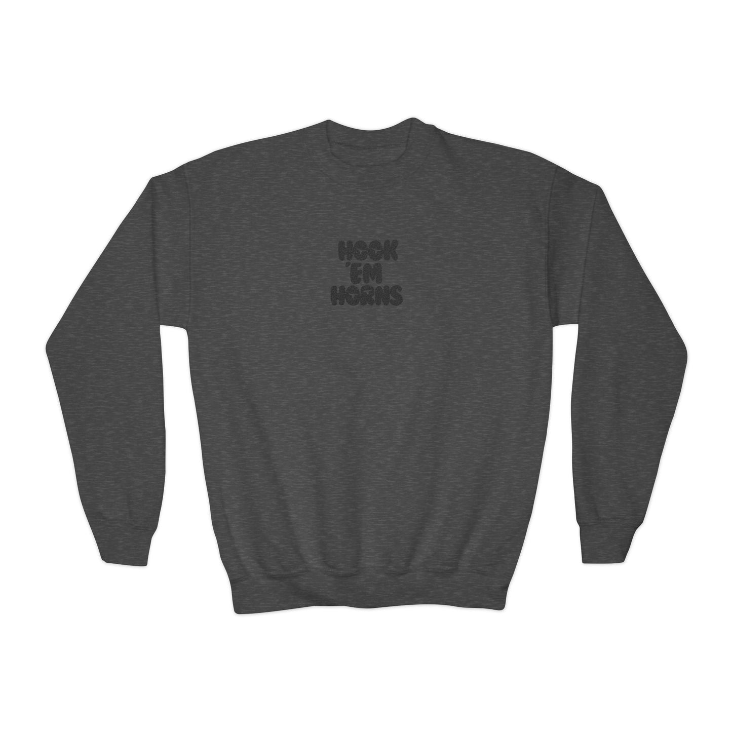 Hook 'Em Horns Youth Embroidered Crewneck