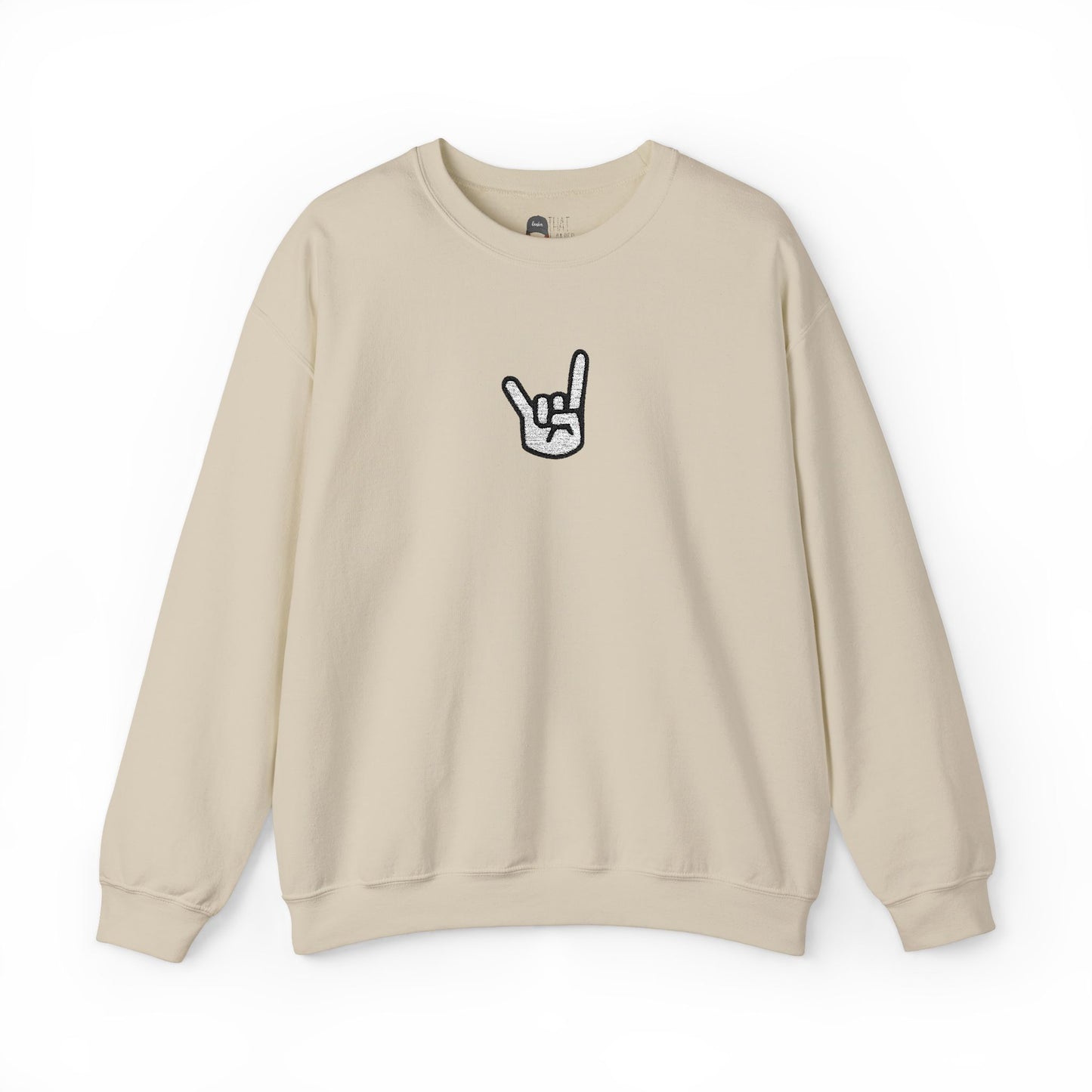 Hook 'Em Hand Embroidered Unisex Heavy Blend Crewneck