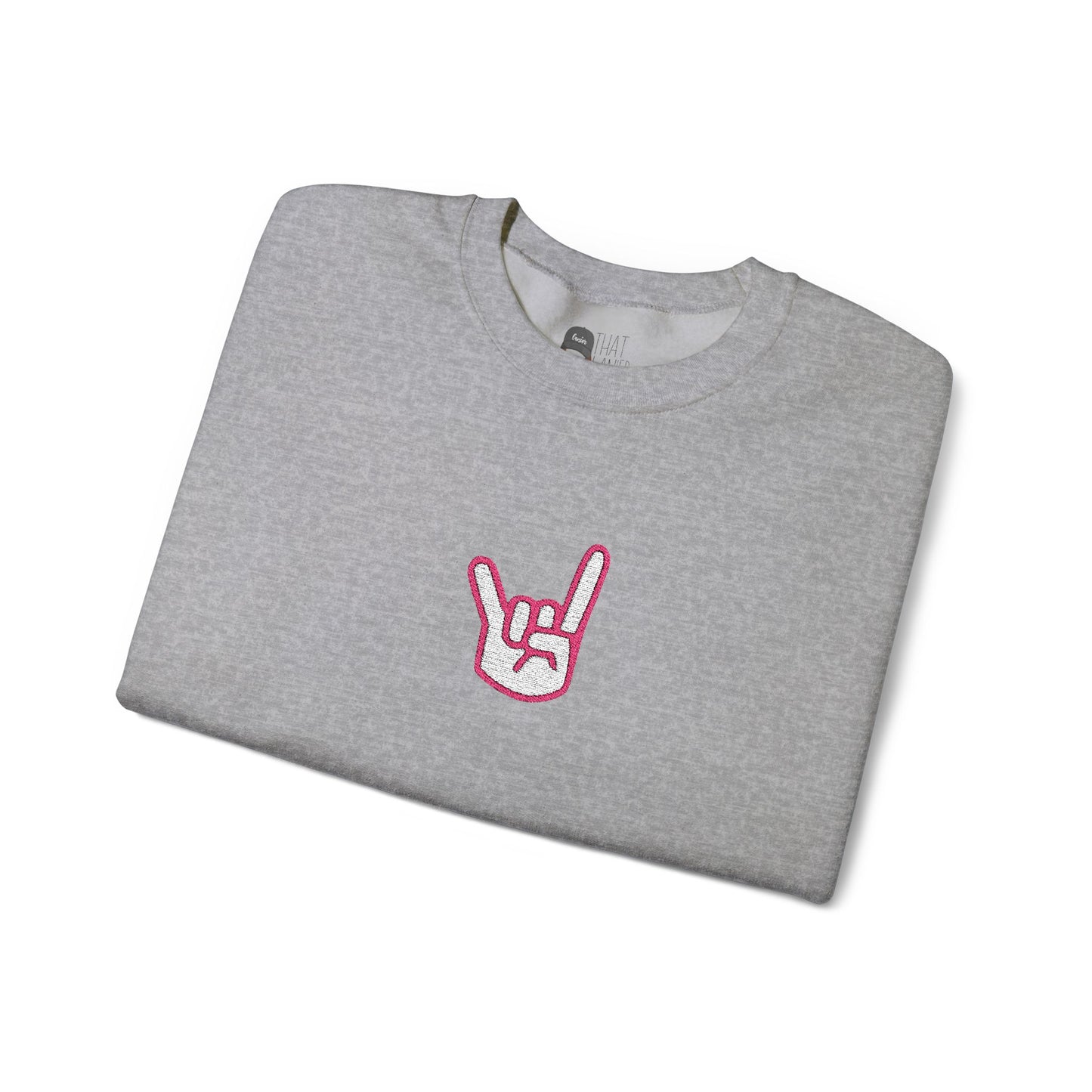 Hook 'Em Hand Embroidered Unisex Heavy Blend Crewneck