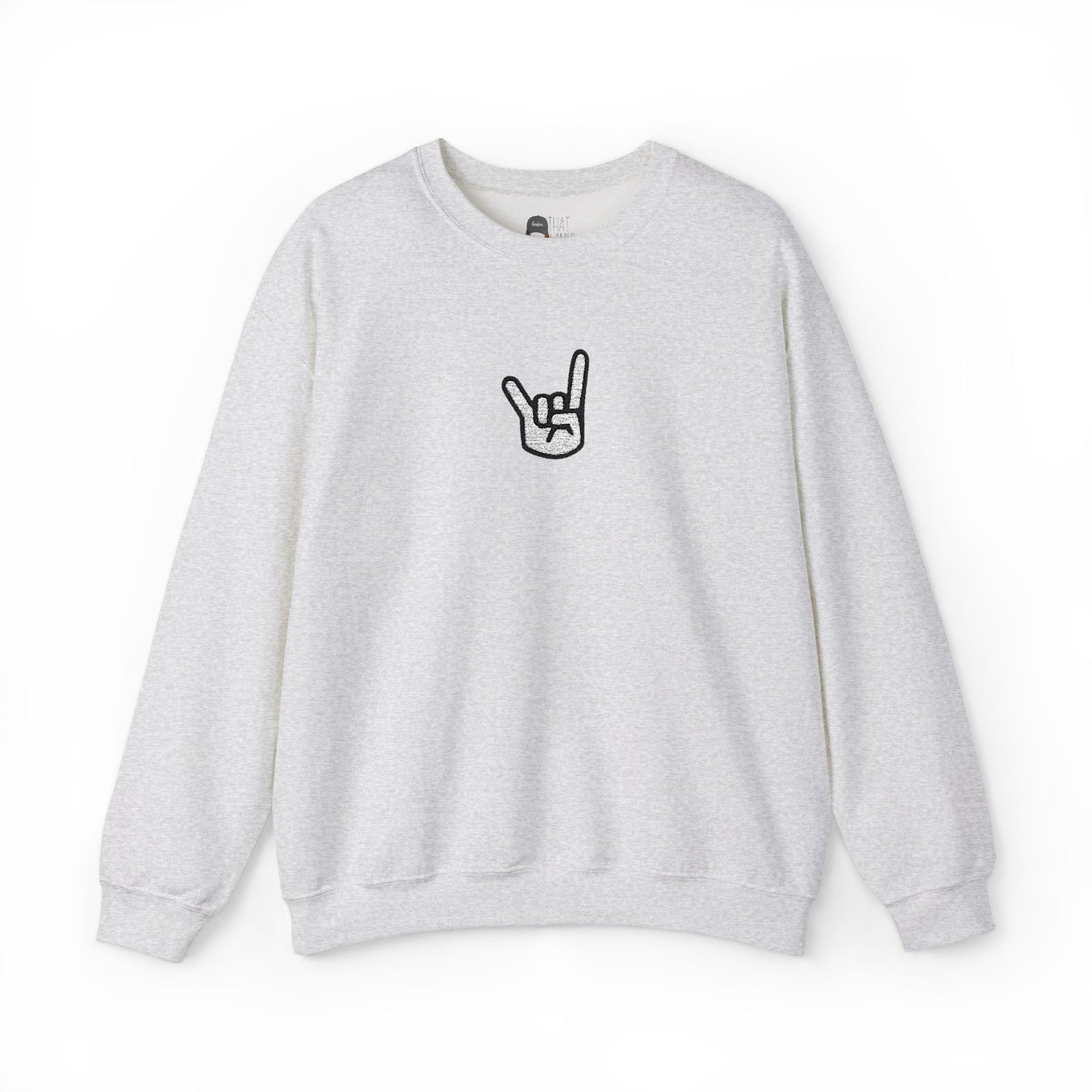Hook 'Em Hand Embroidered Unisex Heavy Blend Crewneck