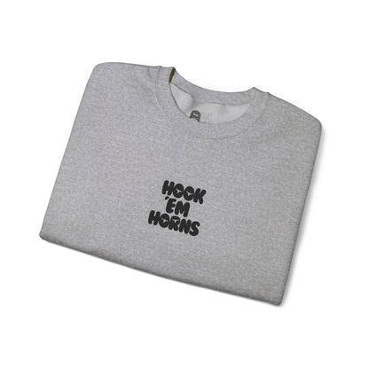 Hook 'Em Horns Embroidered Unisex Heavy Blend Crewneck