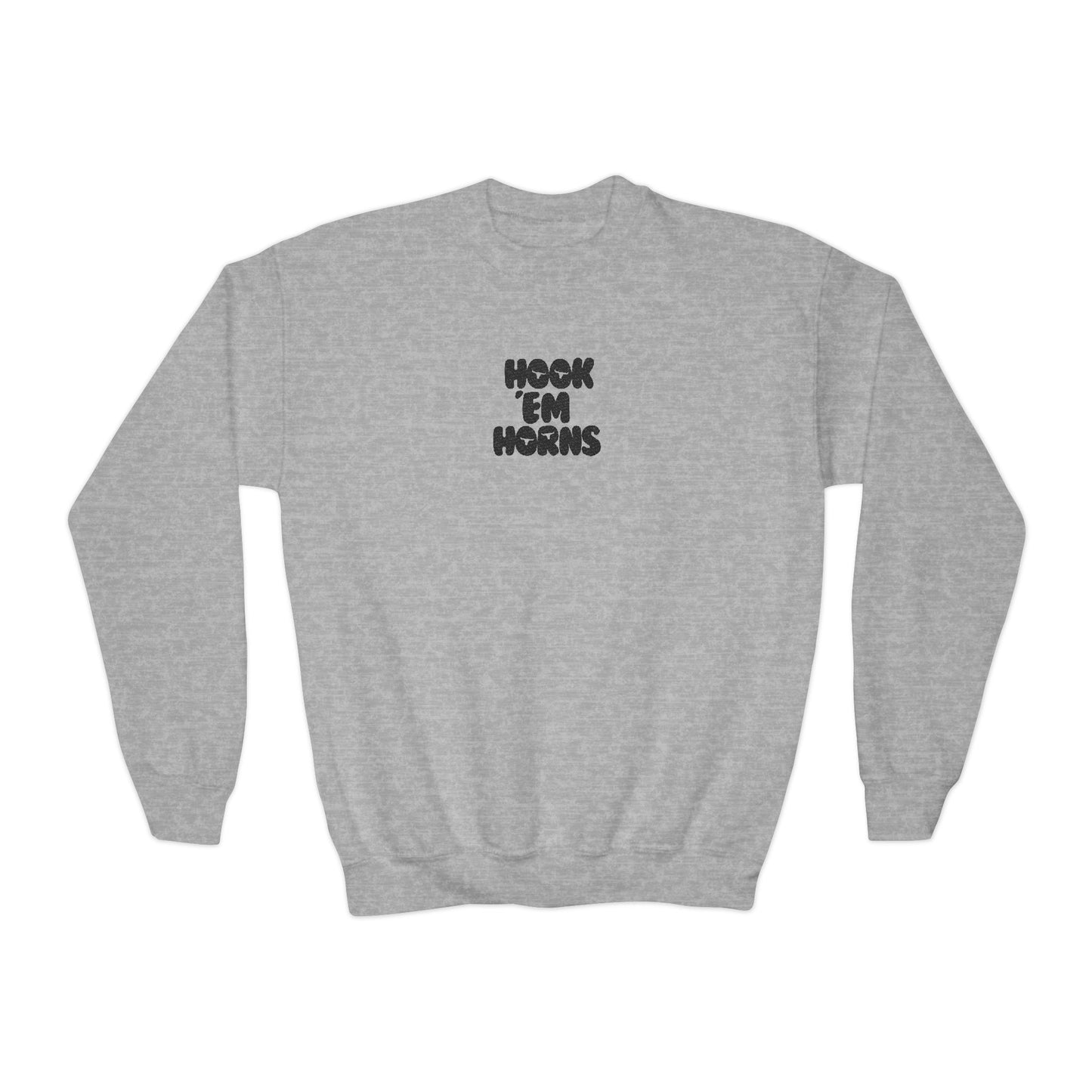 Hook 'Em Horns Youth Embroidered Crewneck