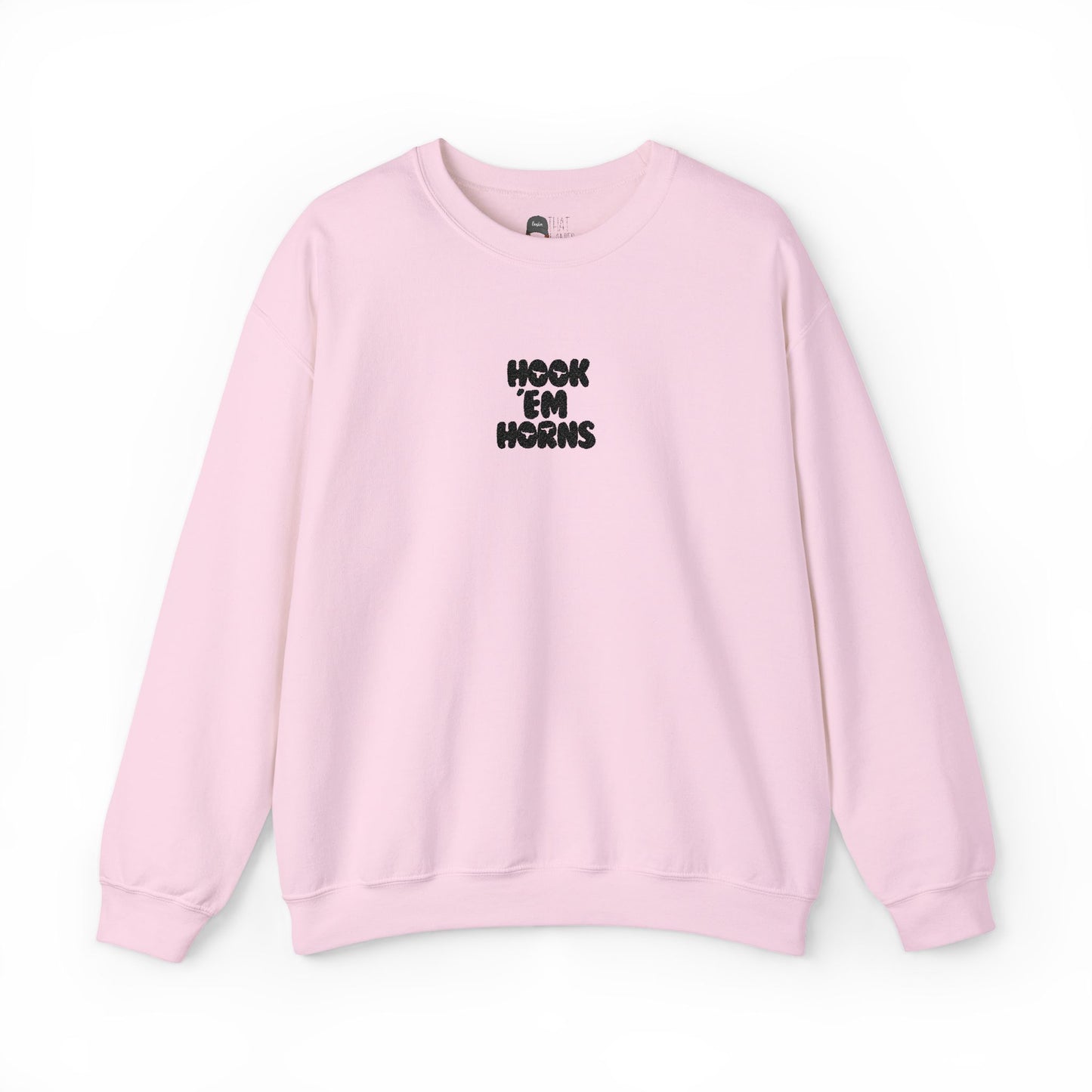 Hook 'Em Horns Embroidered Unisex Heavy Blend Crewneck