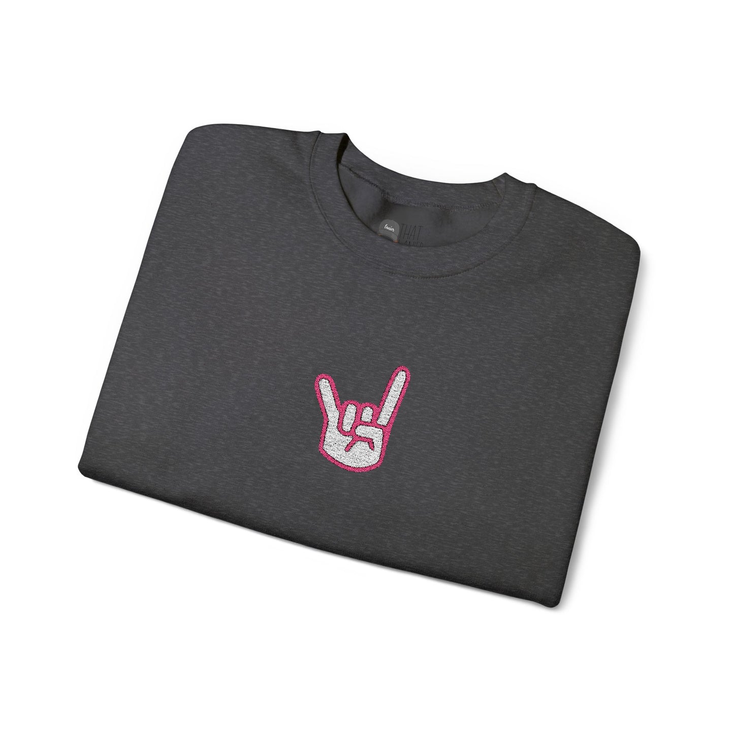 Hook 'Em Hand Embroidered Unisex Heavy Blend Crewneck