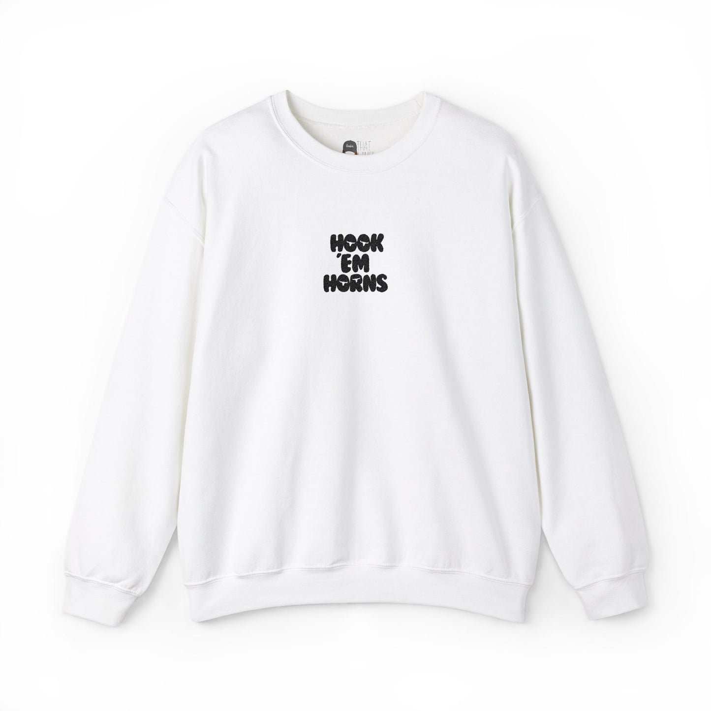 Hook 'Em Horns Embroidered Unisex Heavy Blend Crewneck