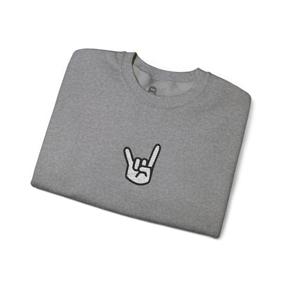Hook 'Em Hand Embroidered Unisex Heavy Blend Crewneck