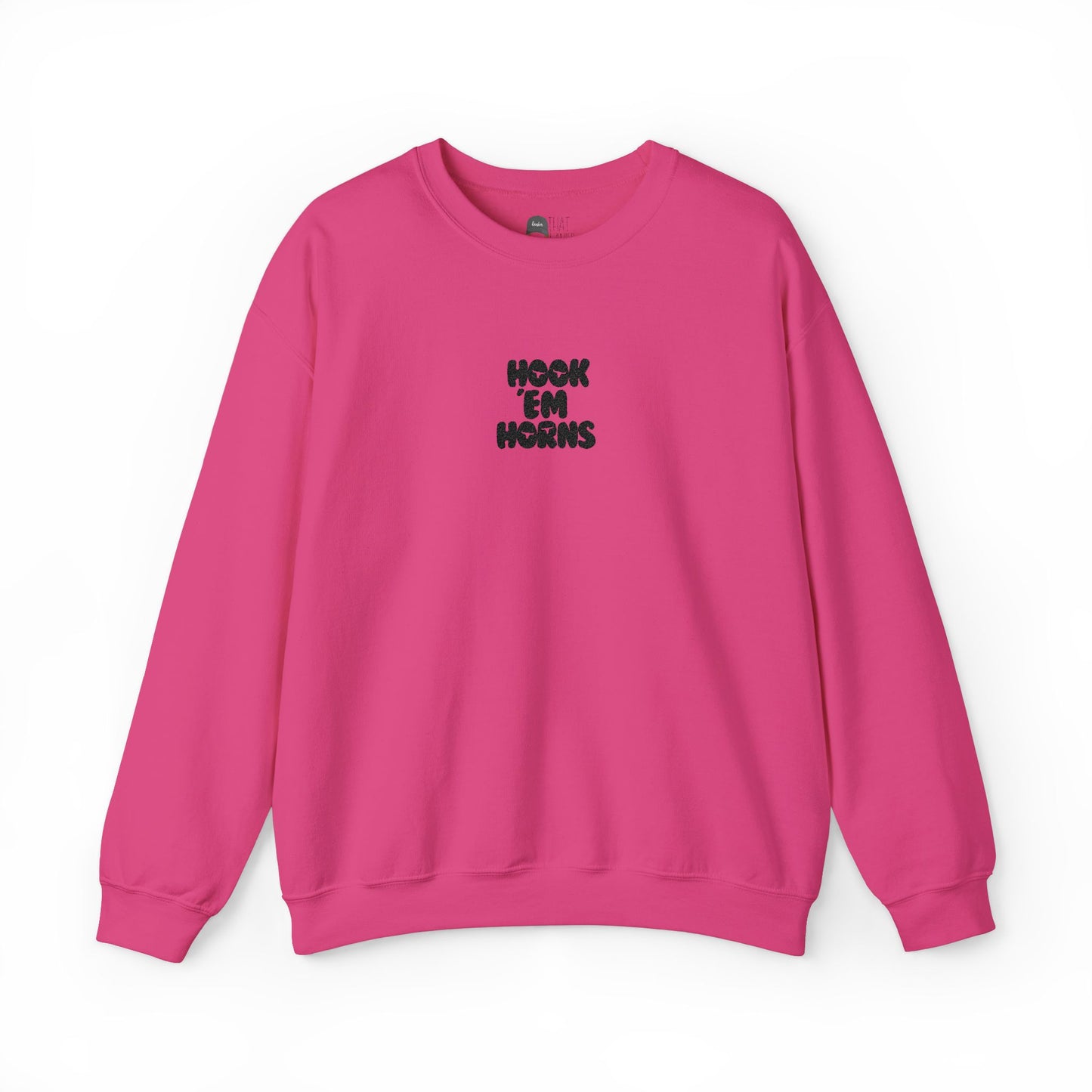 Hook 'Em Horns Embroidered Unisex Heavy Blend Crewneck
