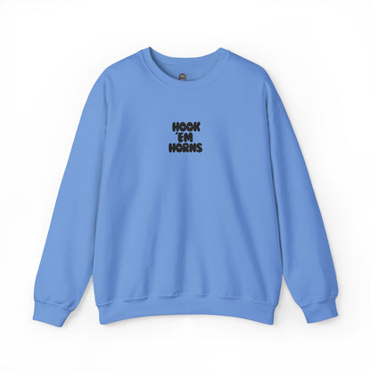 Hook 'Em Horns Embroidered Unisex Heavy Blend Crewneck