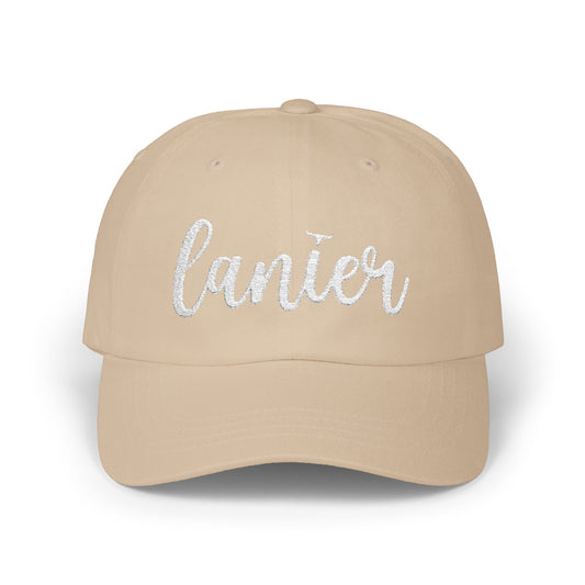 Lanier Longhorn Dad Cap - White