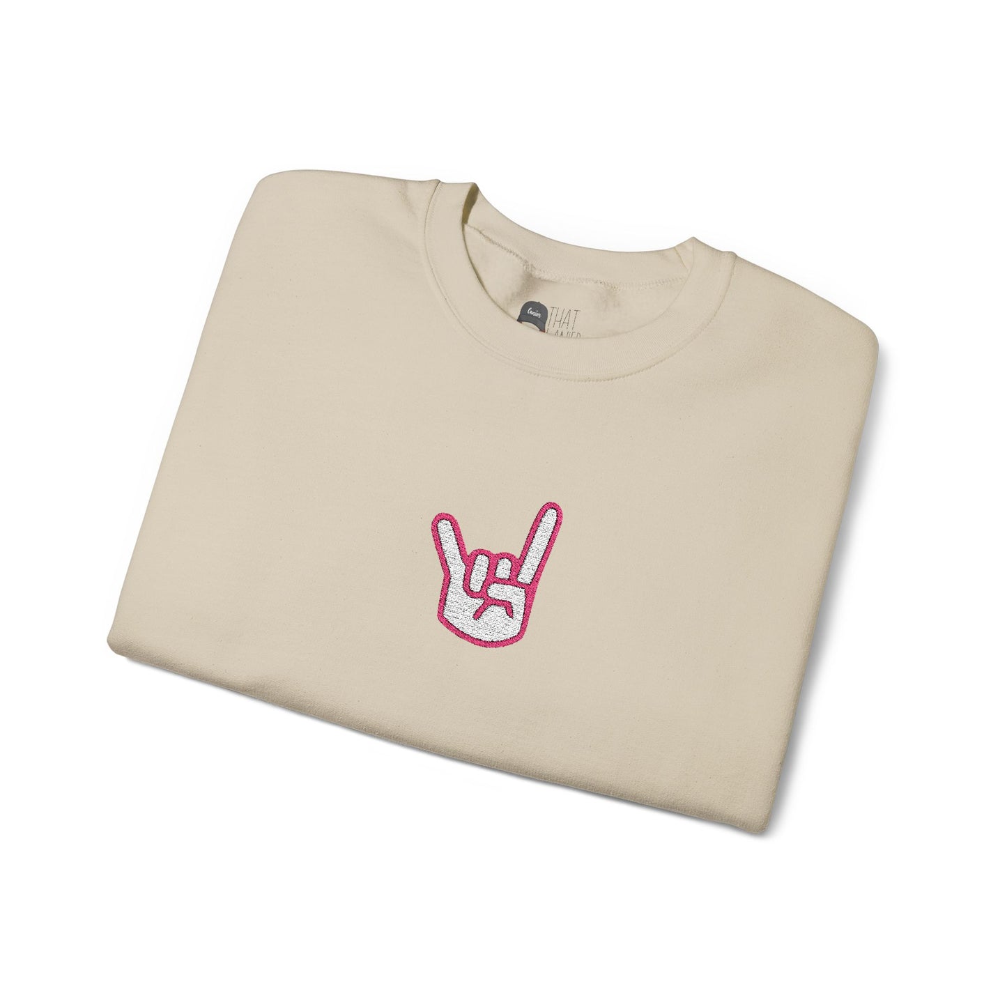 Hook 'Em Hand Embroidered Unisex Heavy Blend Crewneck