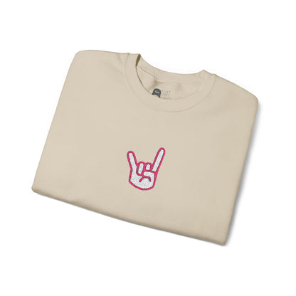 Hook 'Em Hand Embroidered Unisex Heavy Blend Crewneck