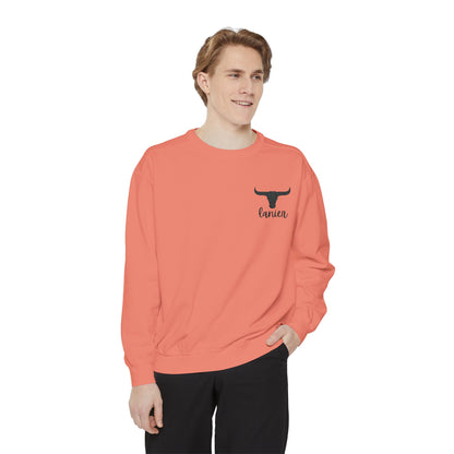Embroidered Lanier Longhorn Sweatshirt - Black Fancy