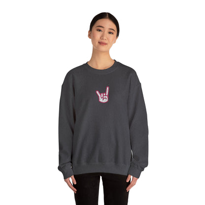 Hook 'Em Hand Embroidered Unisex Heavy Blend Crewneck