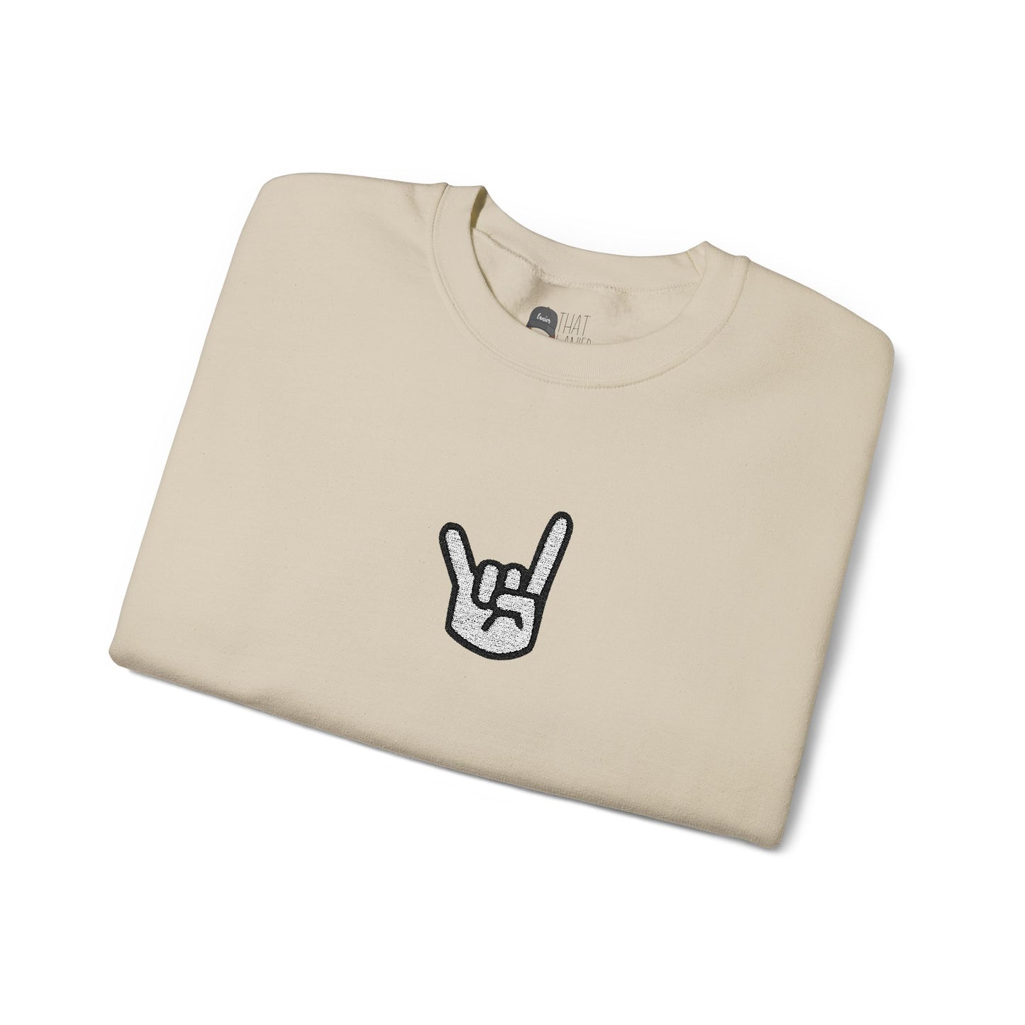 Hook 'Em Hand Embroidered Unisex Heavy Blend Crewneck