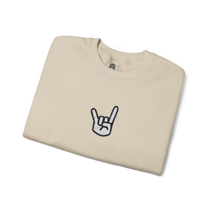 Hook 'Em Hand Embroidered Unisex Heavy Blend Crewneck
