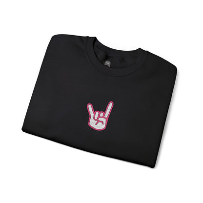 Hook 'Em Hand Embroidered Unisex Heavy Blend Crewneck