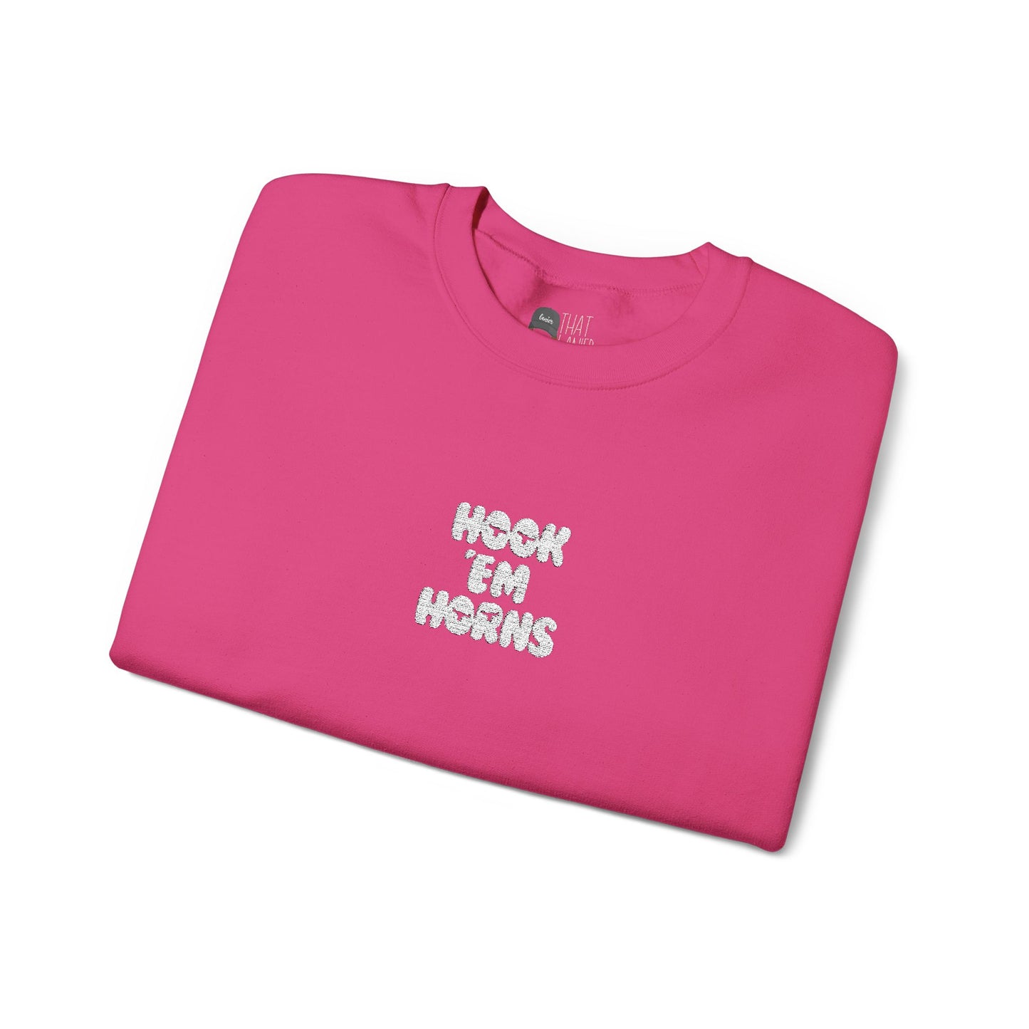 Hook 'Em Horns Embroidered Unisex Heavy Blend Crewneck