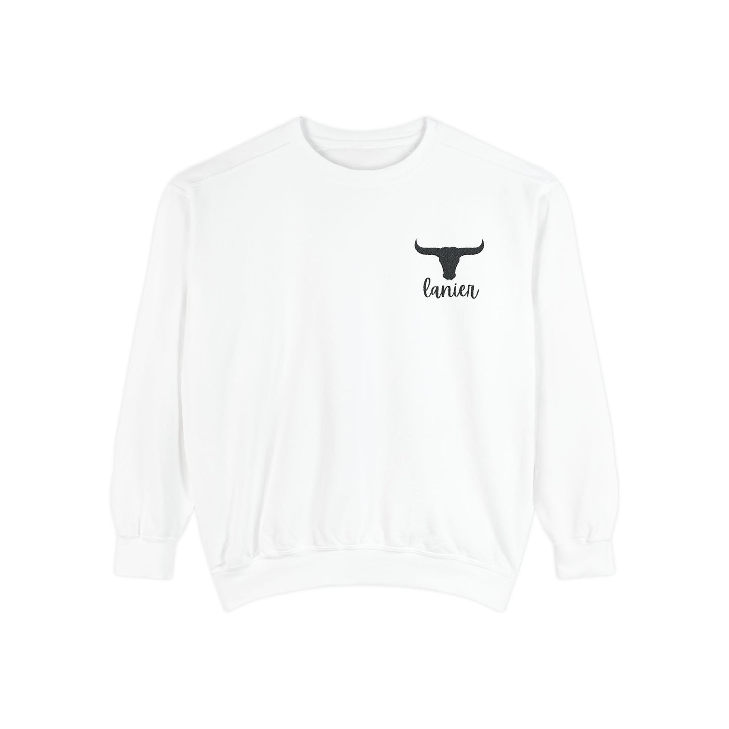 Embroidered Lanier Longhorn Sweatshirt - Black Fancy