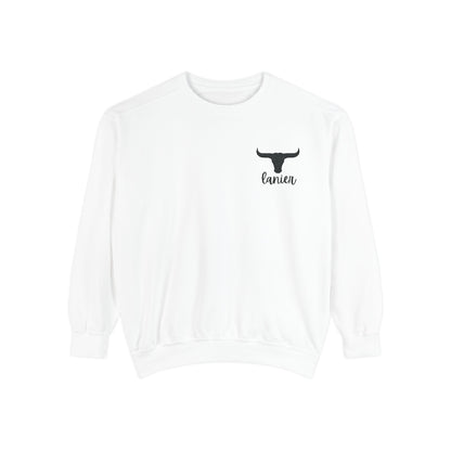Embroidered Lanier Longhorn Sweatshirt - Black Fancy