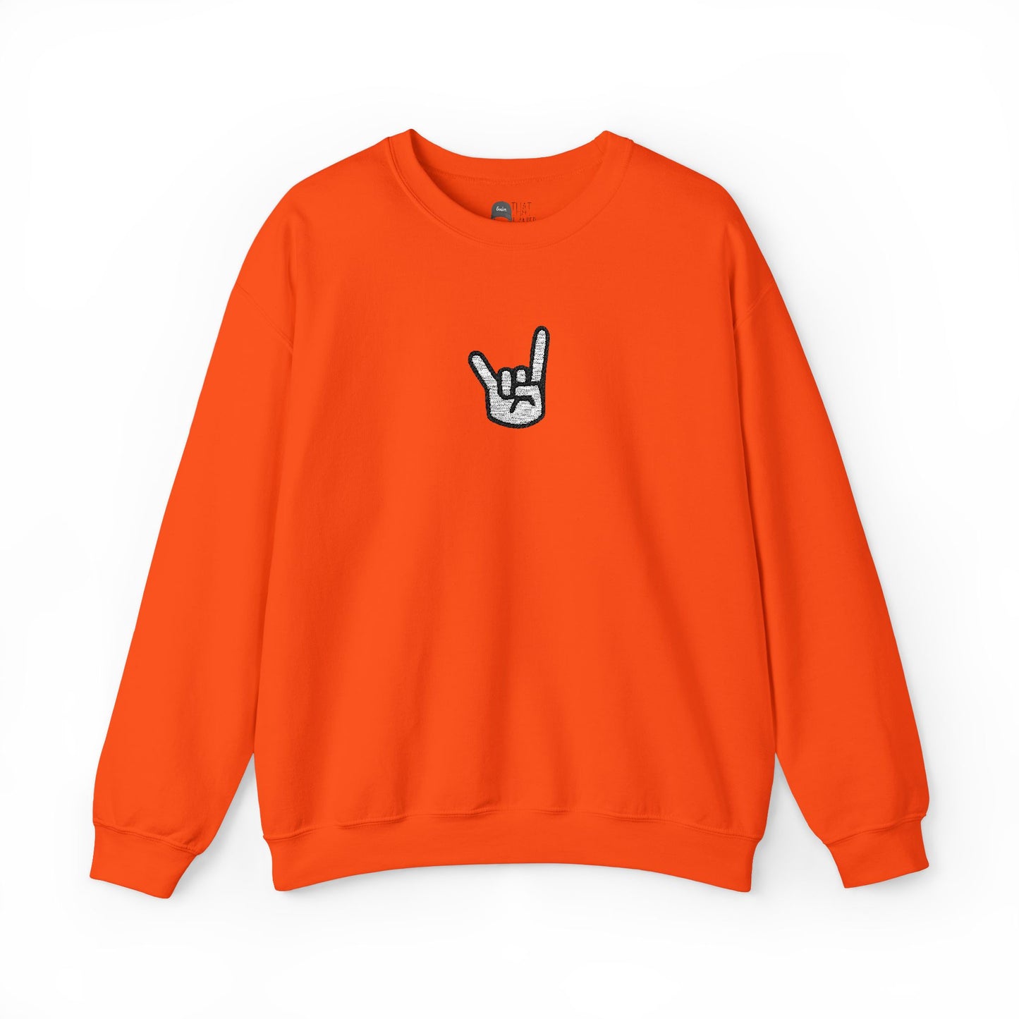 Hook 'Em Hand Embroidered Unisex Heavy Blend Crewneck