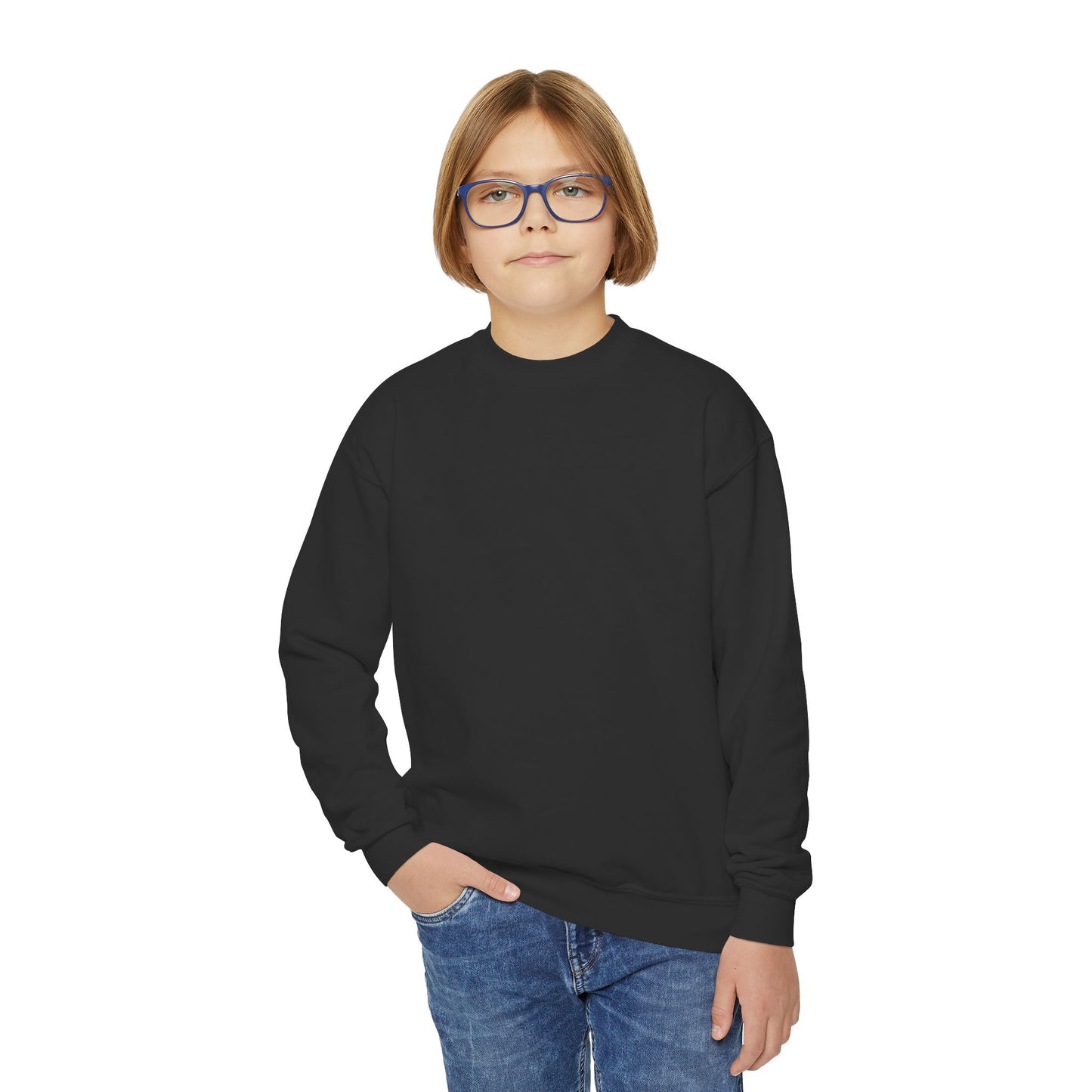 Hook 'Em Horns Embroidered Youth Crewneck