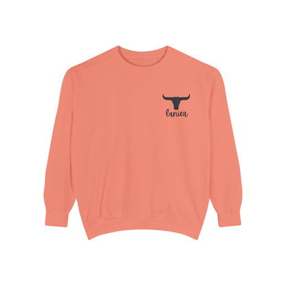 Embroidered Lanier Longhorn Sweatshirt - Black Fancy