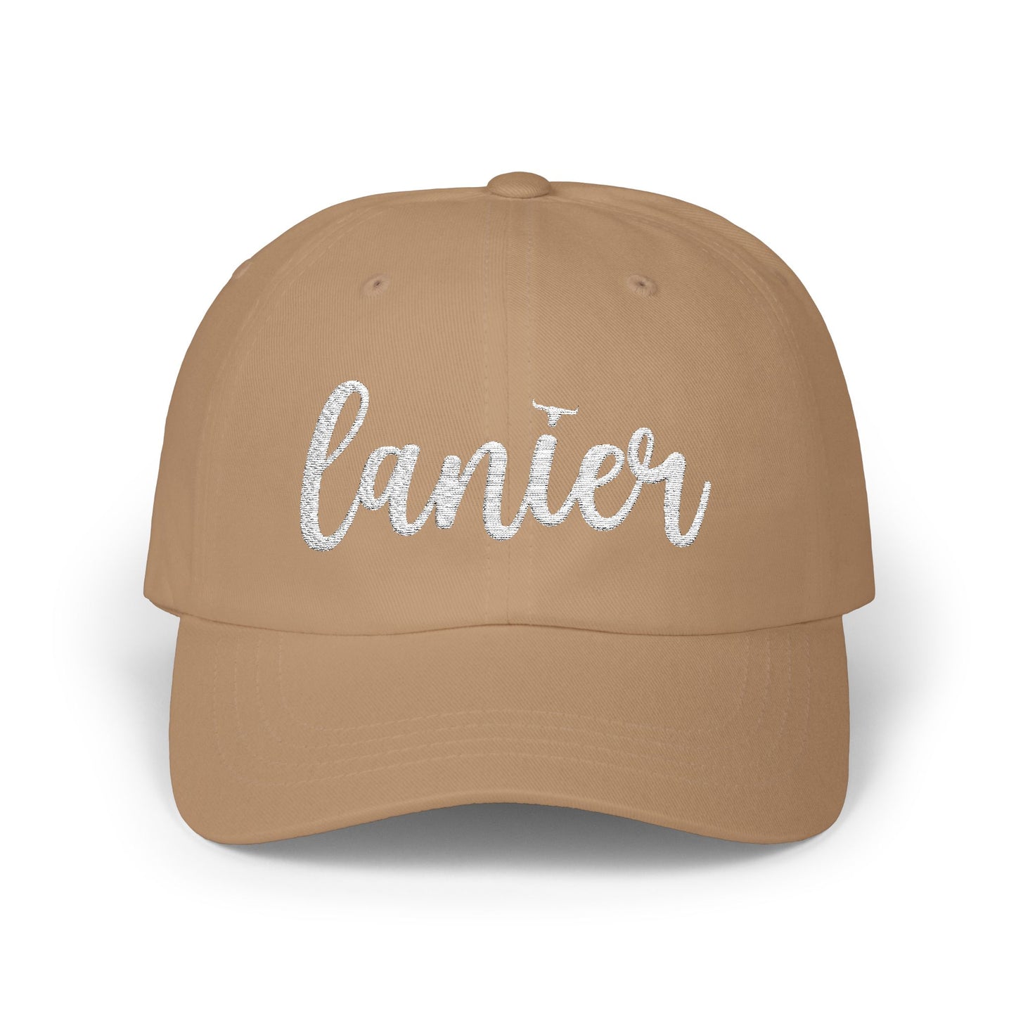 Lanier Longhorn Dad Cap - White