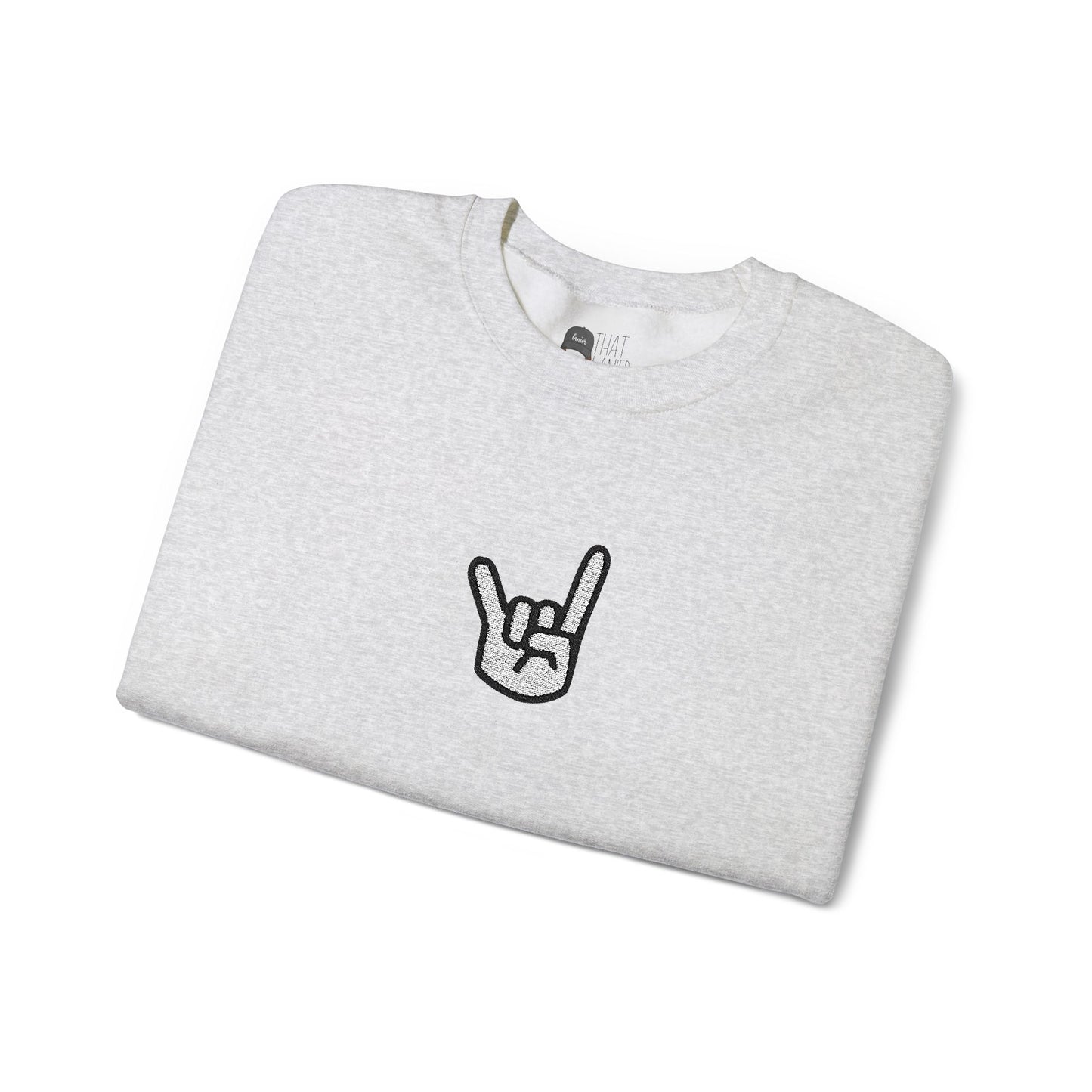 Hook 'Em Hand Embroidered Unisex Heavy Blend Crewneck