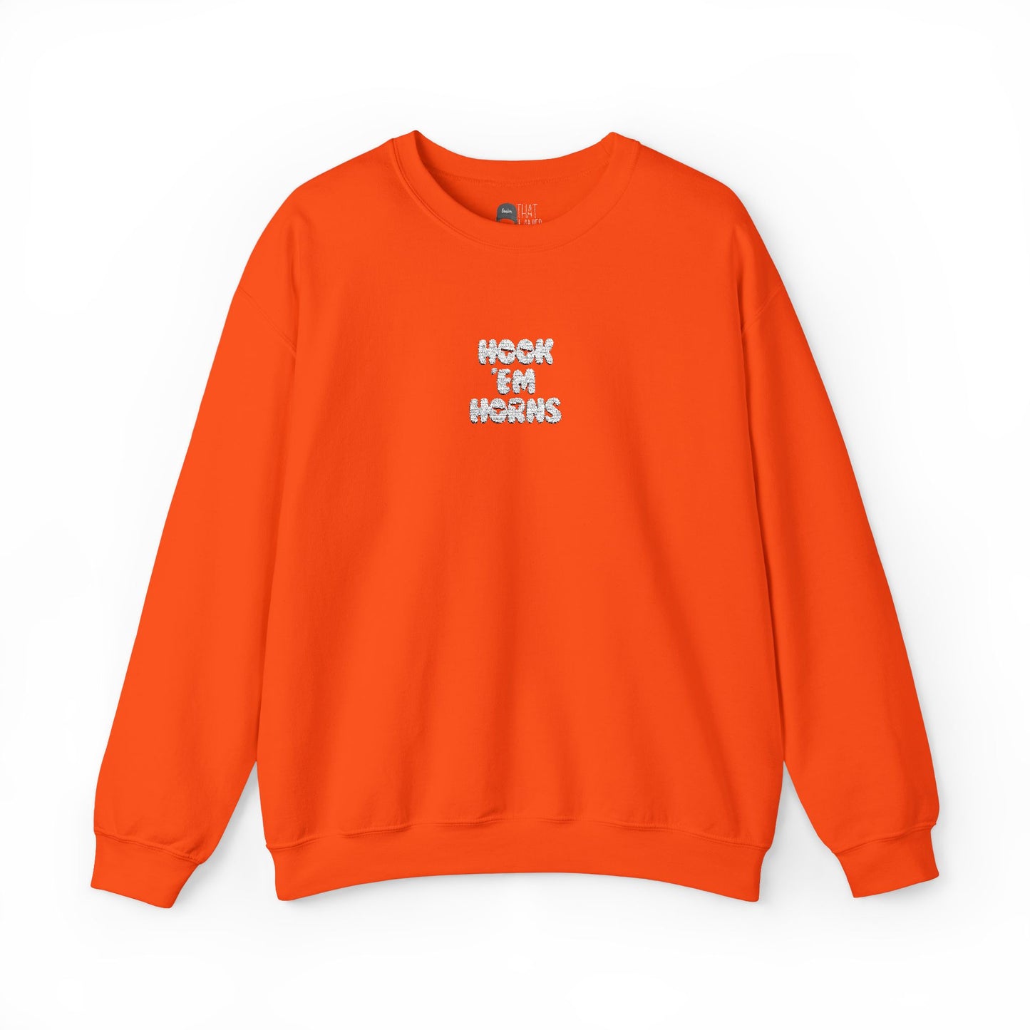 Hook 'Em Horns Embroidered Unisex Heavy Blend Crewneck
