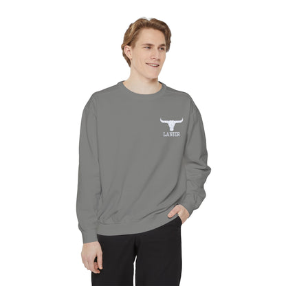 Embroidered Lanier Longhorn Sweatshirt - White