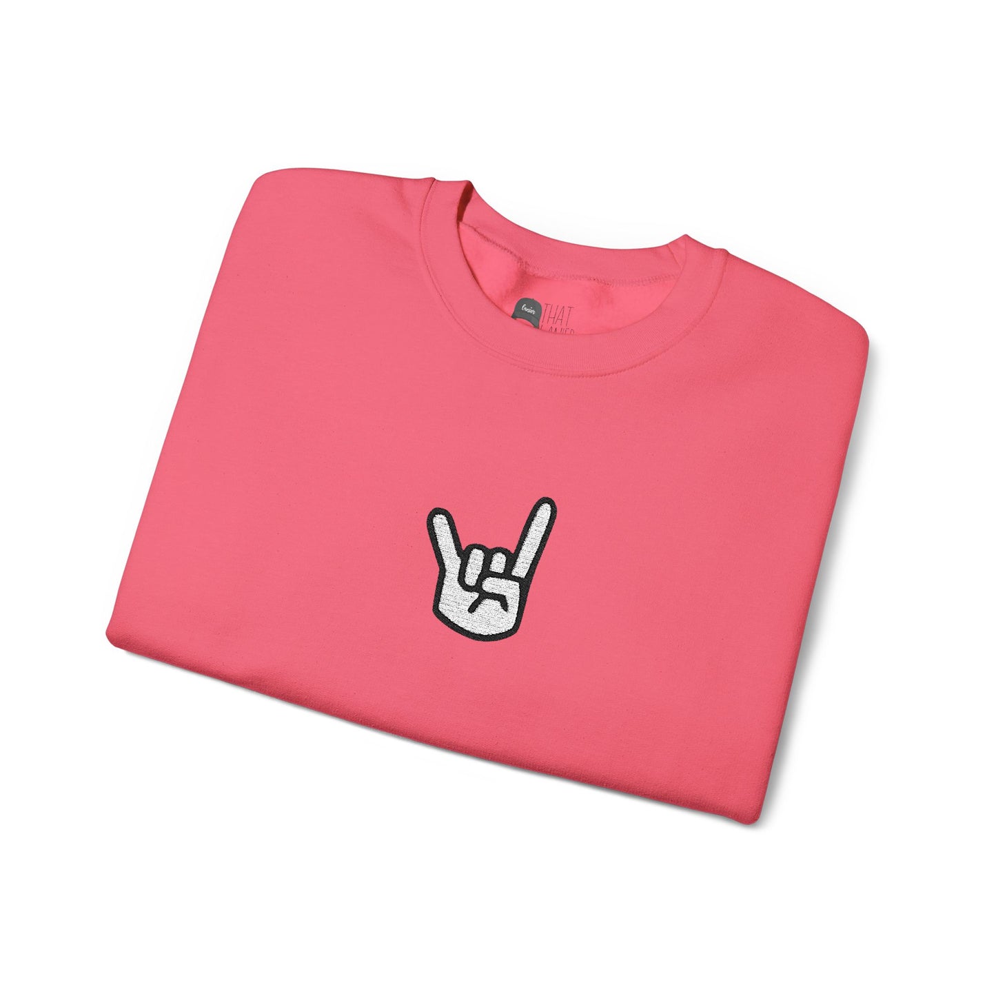 Hook 'Em Hand Embroidered Unisex Heavy Blend Crewneck