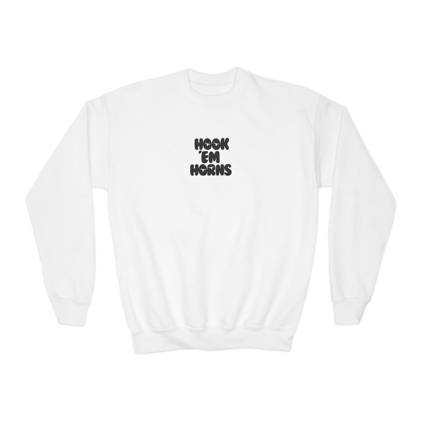 Hook 'Em Horns Youth Embroidered Crewneck