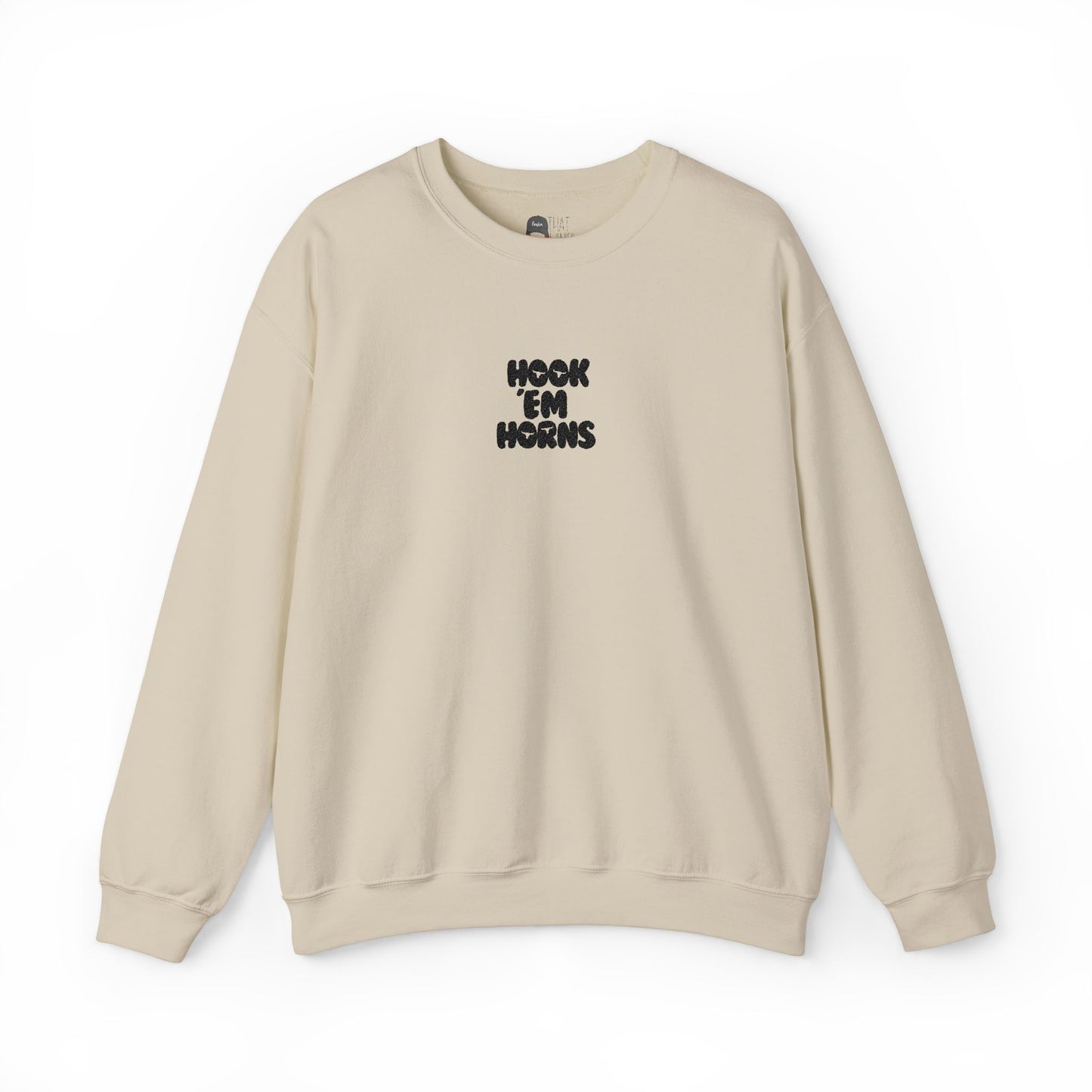 Hook 'Em Horns Embroidered Unisex Heavy Blend Crewneck
