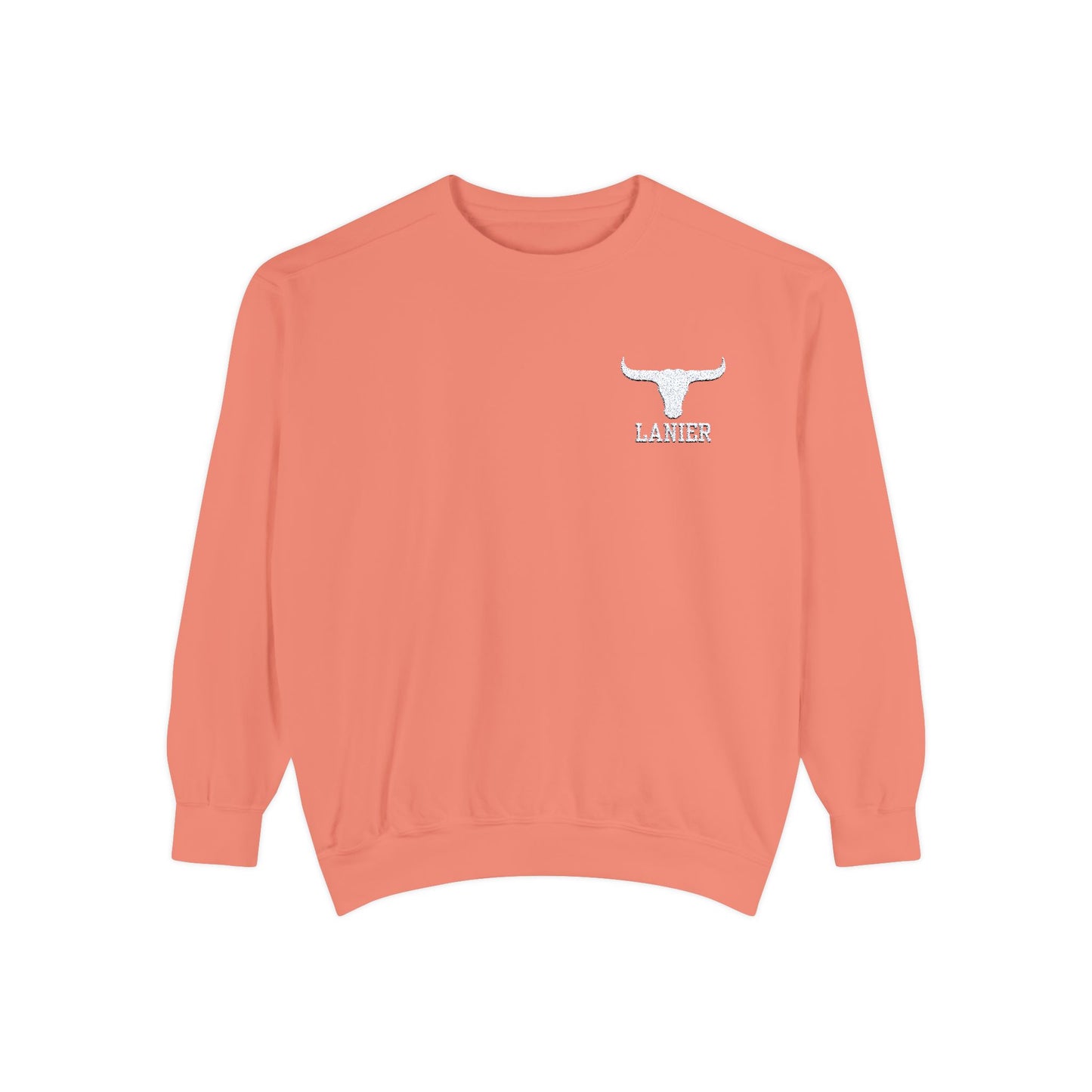 Embroidered Lanier Longhorn Sweatshirt - White