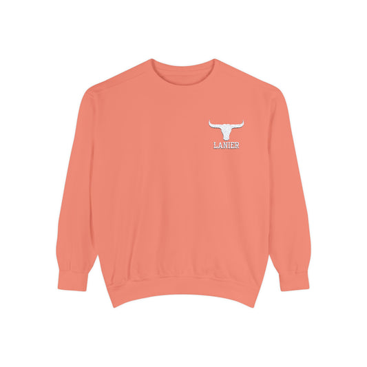 Embroidered Lanier Longhorn Sweatshirt - White