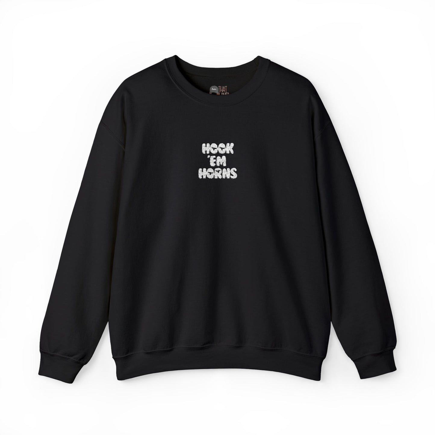 Hook 'Em Horns Embroidered Unisex Heavy Blend Crewneck