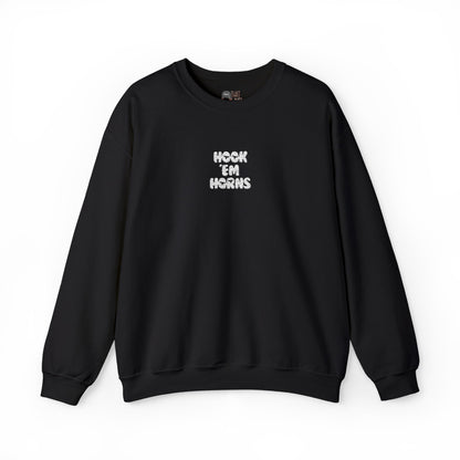 Hook 'Em Horns Embroidered Unisex Heavy Blend Crewneck