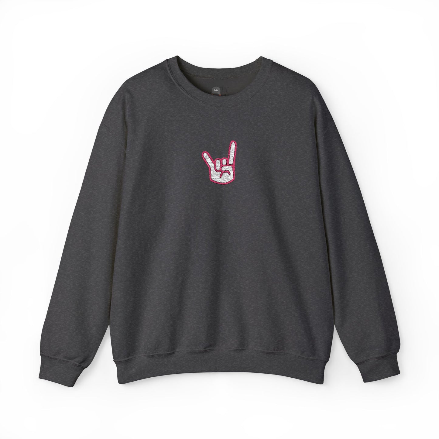 Hook 'Em Hand Embroidered Unisex Heavy Blend Crewneck