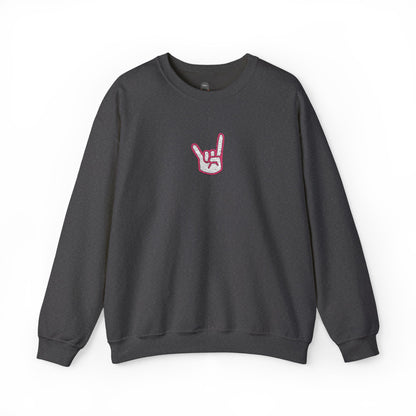 Hook 'Em Hand Embroidered Unisex Heavy Blend Crewneck