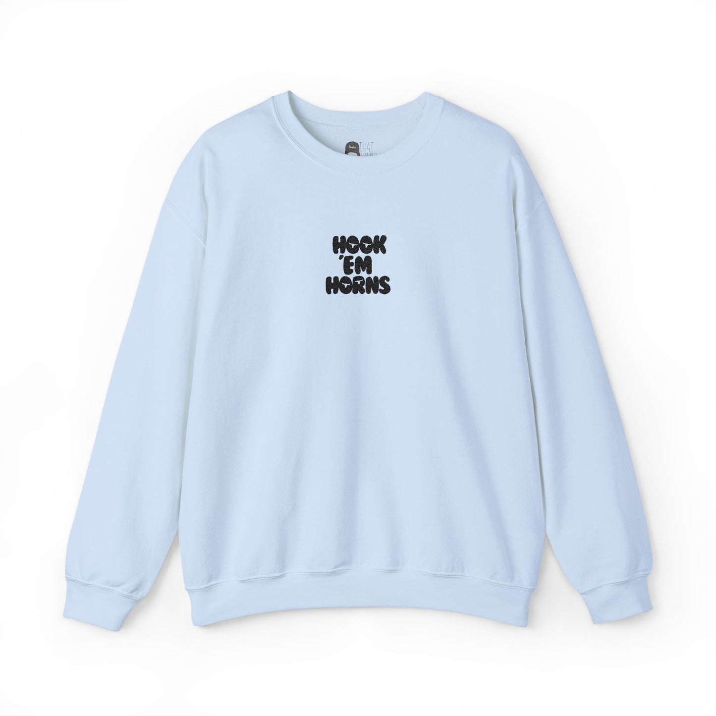 Hook 'Em Horns Embroidered Unisex Heavy Blend Crewneck